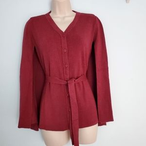 Joan Rivers Cozy Burgundy Sweater Cape